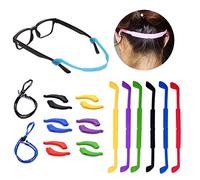 8 Pack Glasses Straps 6 Pack Anti-Slip Sports Glasses Strap with 6 Pairs Ear Grip Hooks Elastic Glasses Strap 2 Pack Eyeglass Sports Straps Eyeglass Temple Tips for Kids Adult Multicolor, Multicolor,
