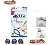 8-Pack Glittered Felt Tip Pens with Ventilated Caps - Creative Art Supplies