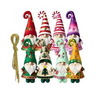 8 Pack Gnomes Christmas Decorations, With Charming Seasonal Design, Wood Material, Wooden Hanging Ornaments, Mini Gnome Ornaments, Lightweight Material, For Party, New Year,Outdoor, Indoor