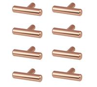 8 Pack - Harvey Paul 12mm T-Bar Small Cabinet Knobs, 50 X 32mm, Rose Gold