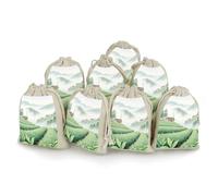 8-pack Hessian Bags Small Hessian Bags Lavender Bag Small Burlap Gift Bags Suitable for Parties And Festivals As Well As Candy Handmade Gift Bags Food Tea Plantation in The Mountains Storage Bags