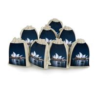 8-pack Hessian Bags Small Hessian Bags Lavender Bag Small Burlap Gift Bags Suitable for Parties And Festivals As Well As Candy Handmade Gift Bags Food Sydney Opera House Storage Bags