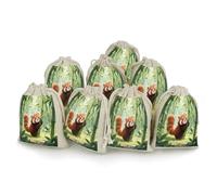8-pack Hessian Bags Small Hessian Bags Lavender Bag Small Burlap Gift Bags Suitable for Parties And Festivals As Well As Candy Handmade Gift Bags Food Red Pandas in The Bamboo Forest Storage Bags