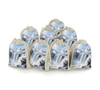 8-pack Hessian Bags Small Hessian Bags Lavender Bag Small Burlap Gift Bags Suitable for Parties And Festivals As Well As Candy Handmade Gift Bags Food Snow-capped Yellowstone Falls Storage Bags