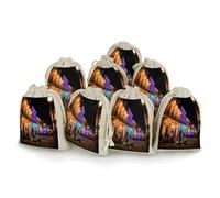 8-pack Hessian Bags Small Hessian Bags Lavender Bag Small Burlap Gift Bags Suitable for Parties And Festivals As Well As Candy Handmade Gift Bags Food French Quarter Night Scene Storage Bags