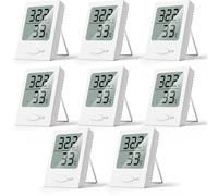 8-Pack Hygrometer Humidity Meter Indoor,Mini Room Thermometer and Temperature Gauge Monitor with Large LCD Display Celsius or Fahrenheit For Home,Baby Room,Reptile,Egg Room