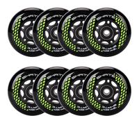 8 Pack Inline Skate Wheels 72mm, 76mm, 80mm - ABEC9 Bearing - 85A Durometer PU - Compatible with Rollerblade, Roller Derby, K2 Skate (Black/72MM)
