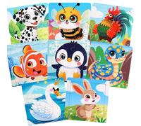 8 Pack Jigsaw Puzzles for Toddlers 1-2 3-6, 9 Piece Farm Animal Wooden Puzzles for Toddlers, Children Learning Educational Puzzles Toys for Boys Girls