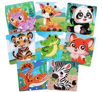 8 Pack Jigsaw Puzzles for Toddlers 3-6, 9 Piece Animal Wooden Puzzles for Kids, Children Learning Educational Puzzles Toys for Boys Girls