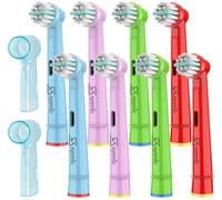 8 Pack Kids Toothbrush Heads with 2 Head Cover Compatible Children Oral-B Toothbrushes Extra Soft Bristles
