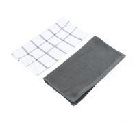 8 Pack Kitchen Towels 30x30cm Absorbent Cotton Cloths for Dish Drying, Bar Towels and Tea Towels Set (Grey)