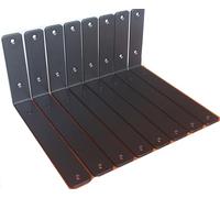 8 Pack - L 11" x H 6" x W1.5, 5mm Thick Black L Shelf Bracket, Iron Shelf Brackets, Metal Shelf Brackets, Floating Shelf, Shelf Supports with Screws