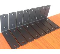 8 Pack - L 5" x H 4" x W1.5, 5mm Thick Black L Shelf Bracket, Iron Shelf Brackets, Metal Shelf Bracket, Industrial Shelf Bracket, Modern Shelf Bracket, Decorative Shelving, Shelf Supports with Screws