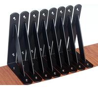 8 Pack L6 x H 4" Black Heavy Duty Shelf Brackets with Screws Metal Shelf Brackets Shelf Support Angle Brackets for Shelves L Brackets Heavy Duty Floating Shelf