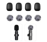 8-Pack Lavalier Mic Windscreen Foam & Furry Cover for 8mm Lapel Mic | Lavalier mic windscreen set, foam & furry deadcat covers, noise reduction, for podcasting vlogging interview recording