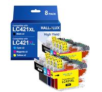 8-Pack LC-421XLVAL LC421XL Compatible for Brother LC421 LC-421XL High Yield