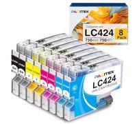 8-Pack LC424 High Yield Ink Cartridges, Replacement for Brother LC-424 LC-424VAL, Compatible with Brother DCP-J1200W DCP-J1200WE (2BK/2C/2M/2Y)