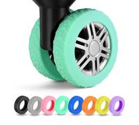 8 Pack Luggage Wheel Covers, Silicone Suitcase Wheel Protectors for Spinner Wheels, Quiet & Wear-Resistant Caster Sleeves, Reduce Noise & Prevent Scratches - Must-Have Travel Accessories, Green