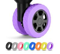 8 Pack Luggage Wheel Covers, Silicone Suitcase Wheel Protectors for Spinner Wheels, Quiet & Wear-Resistant Caster Sleeves, Reduce Noise & Prevent Scratches - Must-Have Travel Accessories, Purple