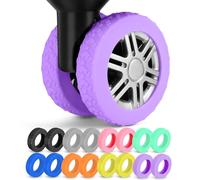 8 Pack Luggage Wheel Covers, Silicone Suitcase Wheel Protectors for Spinner Wheels, Quiet & Wear-Resistant Caster Sleeves, Reduce Noise & Prevent Scratches - Must-Have Travel Accessories, Purple
