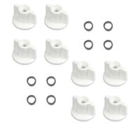 8 Pack M6 Thread Toilet Seat Back Nut Washer Kit, Plastic Wing Nuts & Metal Washers, Toilet Hardware Replacement, Toilet Seat Bottom Fixing Replacement, for Top Mount Hinges