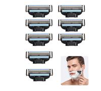 8 Pack Mach 3 Razor Blades for Gillette,Men Compatible Mach3 Replacement Razors Blade,Men's Manual Shaver Safety Refills Blads,Shaving with Three-Blades,for Mens Smooth Shave