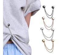 8 Pack Magnetic Clothing Clips, Multi-Function Magnetic Clothing Clip, Securely Hold Fabrics in Place, Magnets with Chain for Scarves,T-Shirt Clips Trousers Clothes Hijab Pinsv