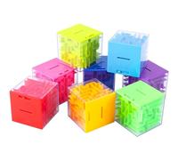 8 Pack Maze Puzzle Money Box for Kids, Colourful Plastic Money Saving Boxes, Piggy Banks for Kids, Make Cash Gift Giving More Fun, STEM Gifts & Brain Teasers