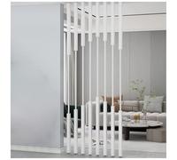 8 Pack Metal Slats Screen Partition Post, Floor to Ceiling Room Divider Column with Adjustable Feet, Hotel Office Restaurant Home Separator Pillars, 9 8 6 4 ft Tall(White,High-8.2ft/249.9cm)