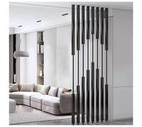 8 Pack Metal Slats Screen Partition Post, Floor to Ceiling Room Divider Column with Adjustable Feet, Hotel Office Restaurant Home Separator Pillars, 9 8 6 4 ft Tall(Black,High-5.6ft/170.7cm)