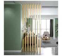 8 Pack Metal Slats Screen Partition Post, Floor to Ceiling Room Divider Column with Adjustable Feet, Hotel Office Restaurant Home Separator Pillars, 9 8 6 4 ft Tall(Gold,High-3.4ft/103.6cm)