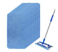 8 Pack Microfiber Mop Pads Cloth Compatible with MR-SIGA Professional Mop,HardFloor Cleaning Mop Refills,Double Side Use Mop Pad ,Reusable & Washable Mop Pad