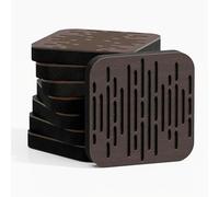 8 Pack - Mini Acoustic Panels for Sound Absorption & Diffusion | 23x23cm | Noise Reduction - Reflection Control - Soundproofing | Color Perforated Plates: [WAVE-d | Wenge]