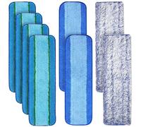 8 Pack Mop Pads for Bona Family of Mops, Washable & Reusable Microfiber Cleaning Pad Replacement for Hardwood and Multi-Surface, 4 Deep Cleaning Pad+2 Microfiber Cleaning Pad+2 Dusting Pad