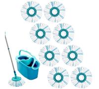 8 Pack Mop Replacement Head Compatible for Leifheit,Spin Mop Head For Cleaning Floors,Super Water Absorbent and Dirt Absorbent,Microfiber is Easy to Replace and Suitable for All Flooring Types(White)