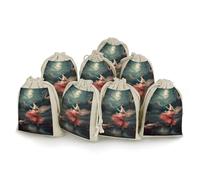 8 Pack Muslin Bags Cotton Drawstring Bags Sachet Bag,Reusable Linen Gift Bags Washable Empty Gift Pouch for Jewelry Party Favors Wrapping A Night of Miracles And Magic DIY Christmas Gifts Candy Bags 4