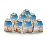 8 Pack Muslin Bags Cotton Drawstring Bags Sachet Bag,Reusable Linen Gift Bags Washable Empty Gift Pouch for Jewelry Party Favors Wrapping Sailing Ship DIY Christmas Gifts Candy Bags 4.9x6.7 Inches