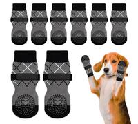 8-Pack Non-Slip Dog Socks to Prevent Licking Paws - Double-Sided Grippy Paw Protectors for Hardwood Floors, Hot Pavement & Snow, Traction Booties for Small, Medium, Large & Senior Dogs, (Extra Large)