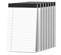 8 Pack Note Pads 5 x 8 Inch Small Legal Pads 5 x 8 White Notepad 5 x 8 Perforated Writing Pads Lined Paper Pads College Ruled Pad Paper 30 Sheets Notebook for Study, To-Do Lists, Office