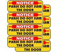 8-Pack Notice Please Do Not Slam Door Sticker Sign 5" x 1.5", Two-Sided Glass Door Label Window Warning Decal for Auto Car Van SUV Taxi Uber Lyft Rideshare