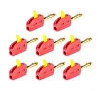 8 Pack of 4MM Quick Connection Banana Connectors with Gold Plating, Suitable for 32A Electrical Loads (Red)