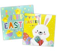 8 Pack of Easter Cards, 8 Open Easter Cards, 8 Mixed pack (8Pcs Rabbit And Easter Eggs)