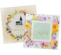 8 Pack of Easter Cards, Open Easter Cards, Mixed Pack (8Pcs Flowers & Light House) for Easter