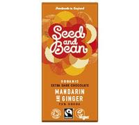 8 Pack of Seed & Bean Organic E Dark Mandarin Ginger Bar 85 g