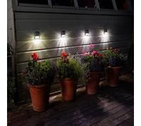 8 Pack of White LED Solar Garden Lights Wall Mounted 7cm Marco Paul Black One Size