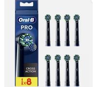 8 Pack Oral-B CROSS ACTION Electric Toothbrush Replacement Heads BLACK -2x4 pack