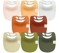 8 Pack Organic Baby Bibs for Girl and Boy - Cotton Baby Bibs for Teething Bibs, Soft and Absorbent, Washable for Newborn and Toddler (Sahara)