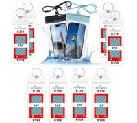 8-Pack P&O Cruise Luggage Tag Holder with 2 Phone Pouches | Waterproof Clear Tags 2026 for P&O All Cruise Lines, Durable Cruise Ship Essentials with Steel Loops & Zip Sea