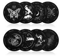 8 Pack Pendulum Board for Divination Dowsing Board Divination Metaphysical Message Witch Wooden Board Wiccan Decision Making Pendulum Kits for Beginners, 6 Inch (Classic Style)