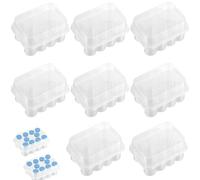 8-Pack Peptide Case for Fridge, Peptide Storage Case for 3 ml Bottles, 10-Slot Insulin & Peptide Holder Each, 40 Slots Total, Semi-Transparent Vial Storage Case for Diabetic Care